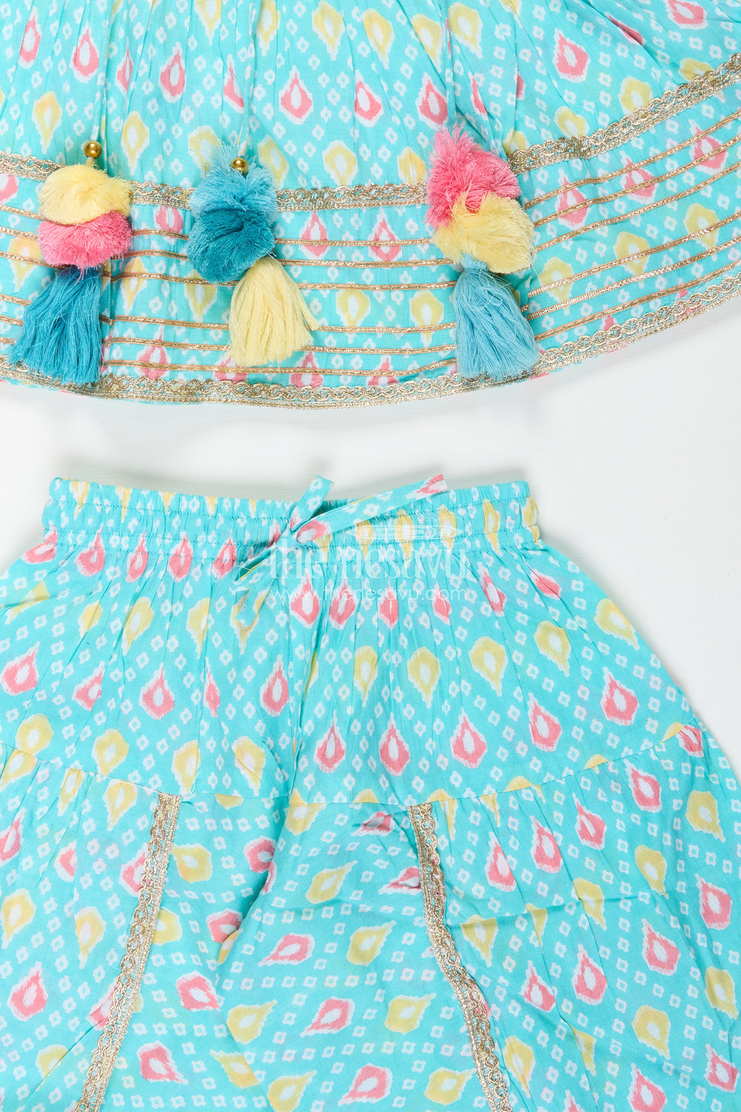 Baby girl turquoise sharara set for festive occasions and playdates