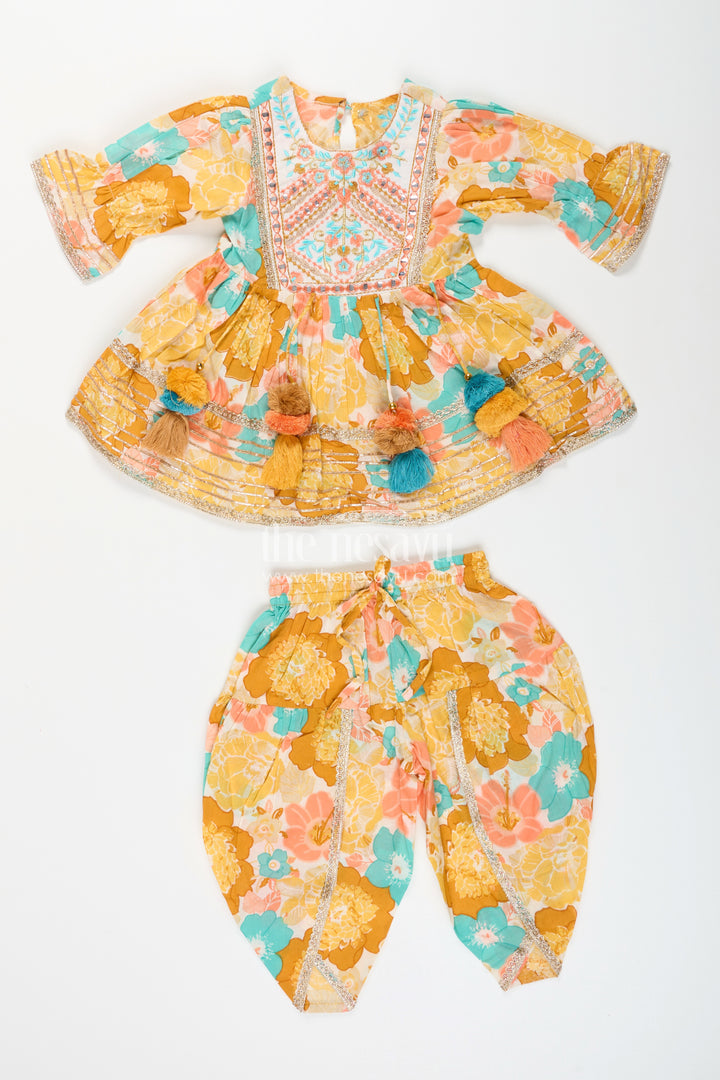 Baby girl floral sharara set for birthday parties and festive gatherings