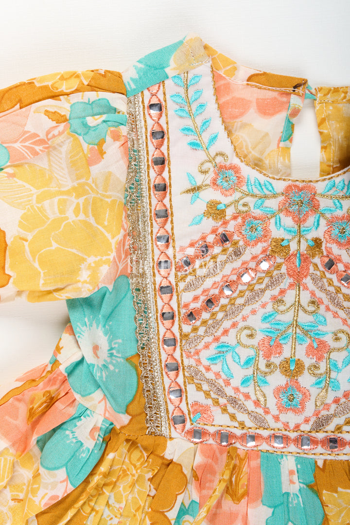 Baby girl floral sharara set for birthday parties and festive gatherings