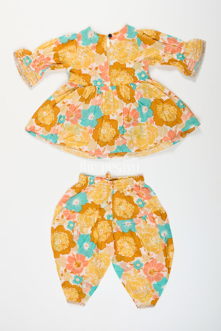 Baby girl floral sharara set for birthday parties and festive gatherings
