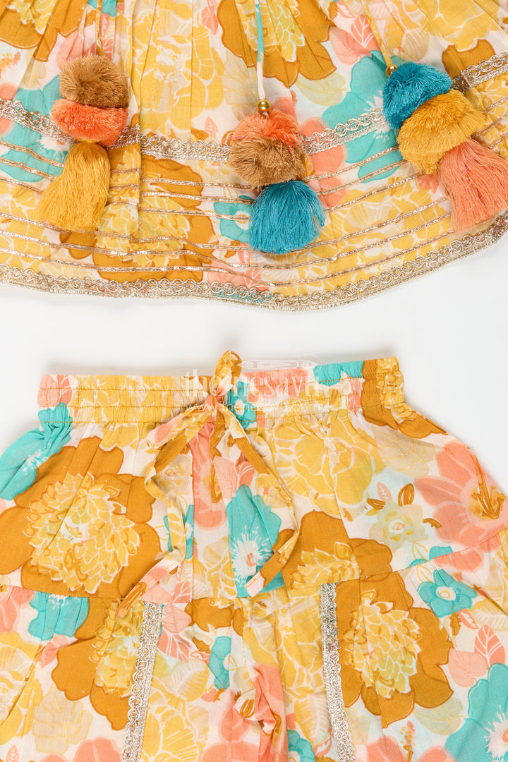 Baby girl floral sharara set for birthday parties and festive gatherings