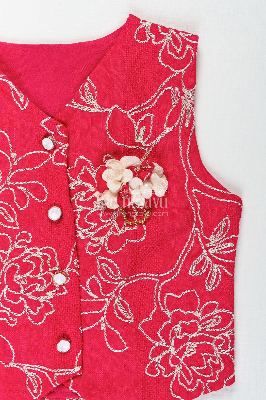 Girls embroidered georgette top and skirt set for casual festive wear