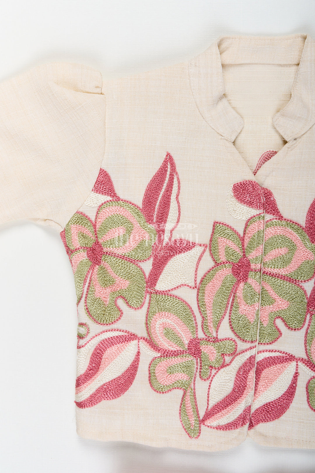 Elegant girls embroidered cotton casual set with playful pant and top combo