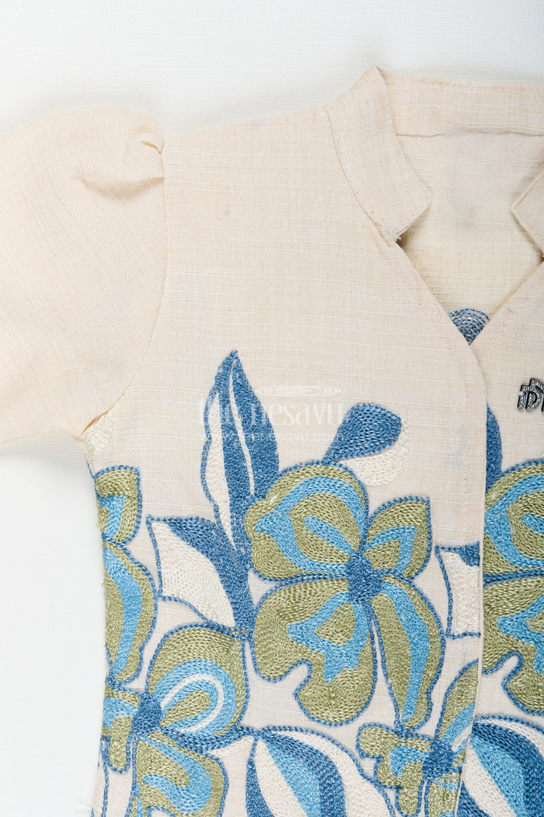 Traditional-style cotton co-ord set for girls with embroidery detailing everyday festive look