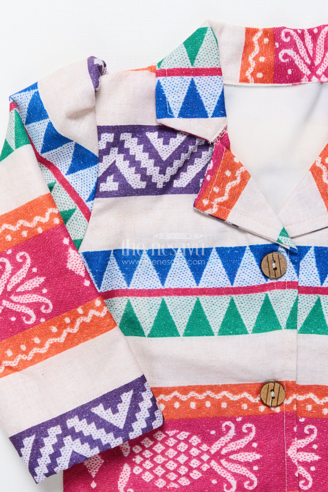 Girls ethnic plazo set with woven pattern for traditional dressing