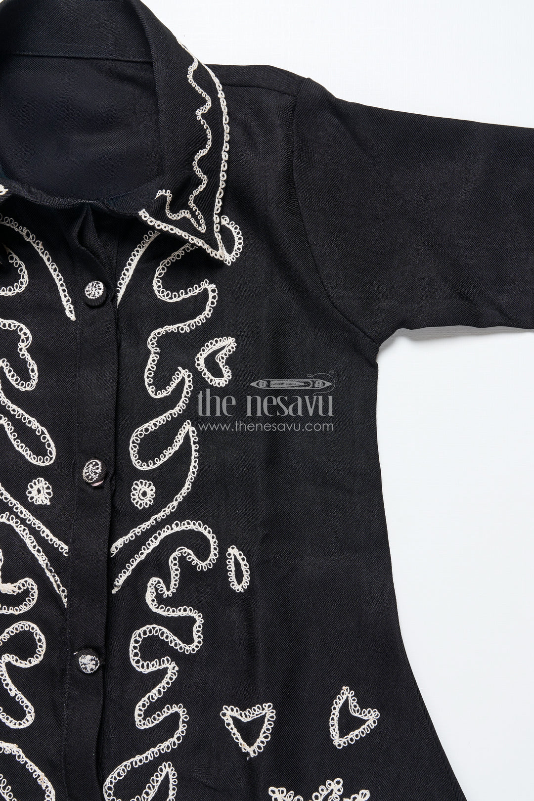 Girls embroidered black georgette plazo set for evening functions