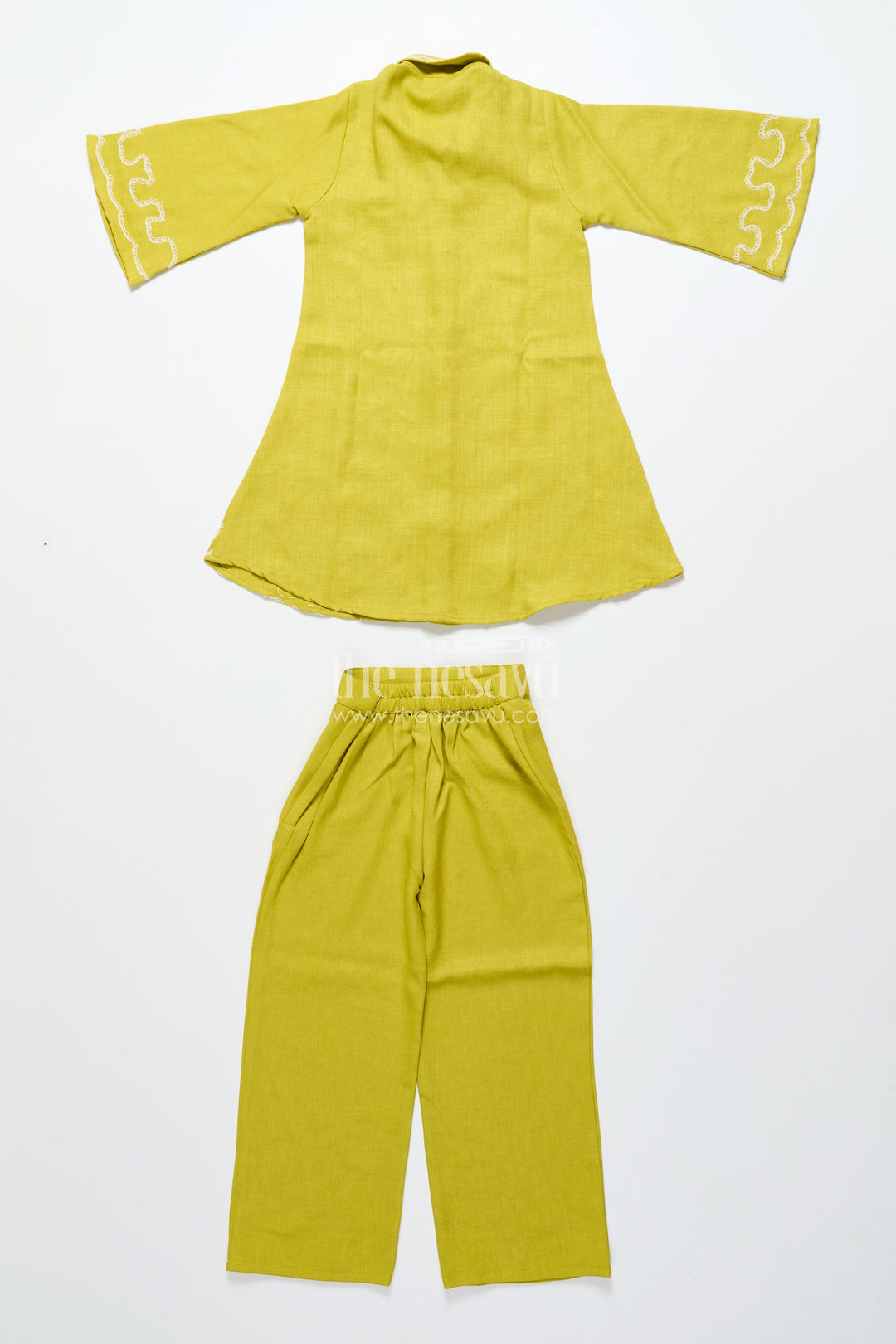 Girls viscose silk plazo set with embroidery for festive wear