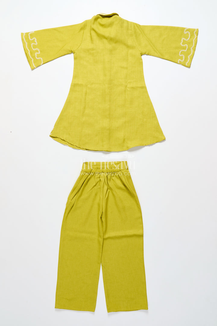 Girls viscose silk plazo set with embroidery for festive wear