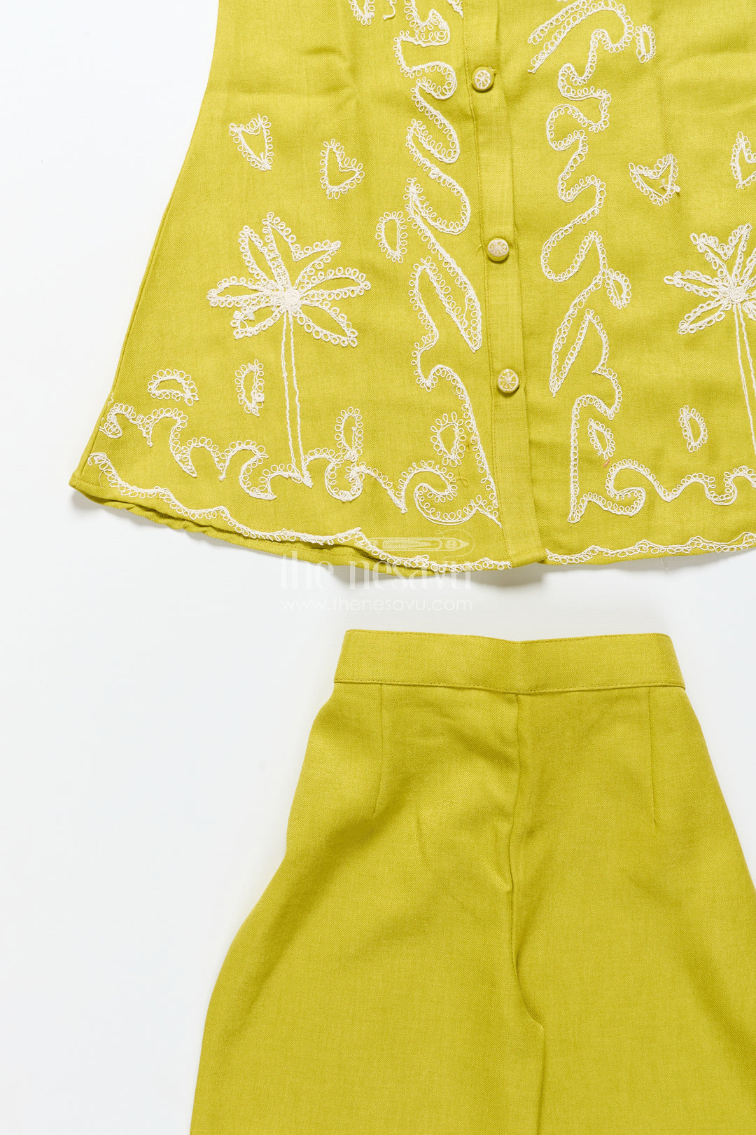 Girls viscose silk plazo set with embroidery for festive wear