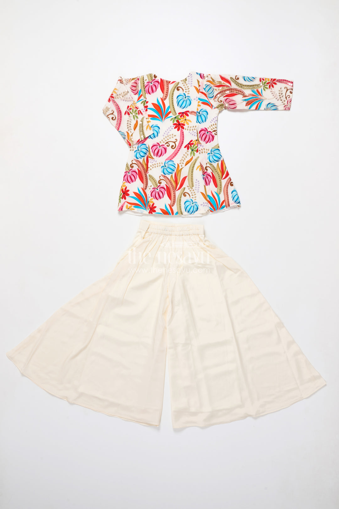 Girls plazo set with digital printed kurti for ethnic day and casual functions
