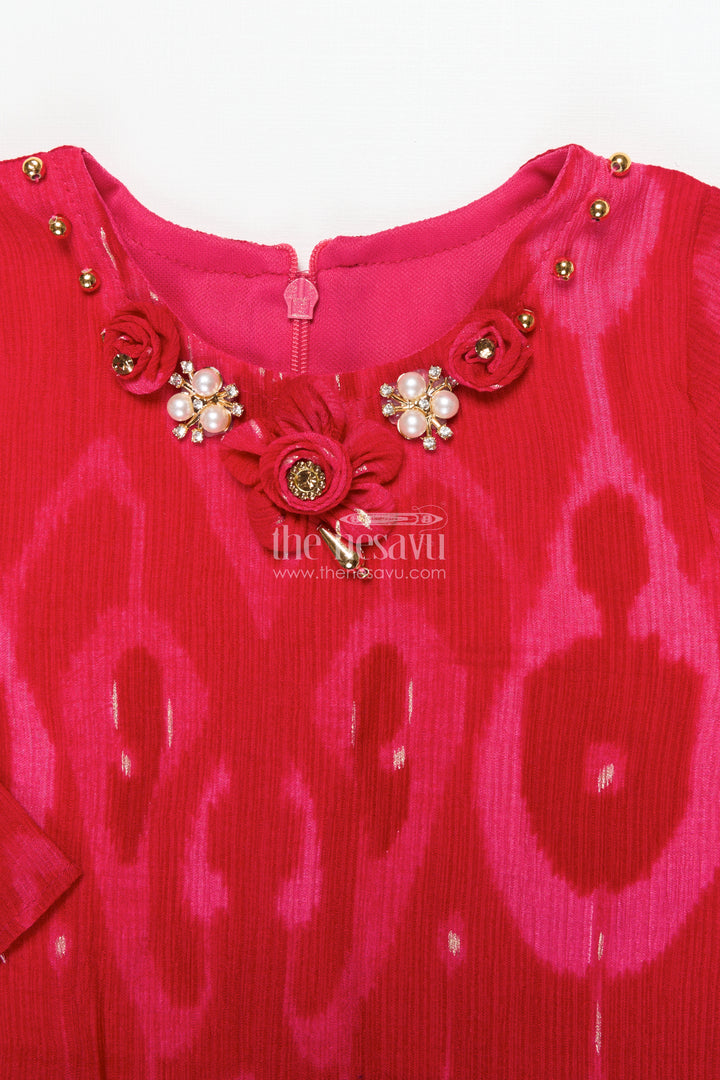 Toddler Girl Sharara Set In Pink Georgette for Festive Celebrations