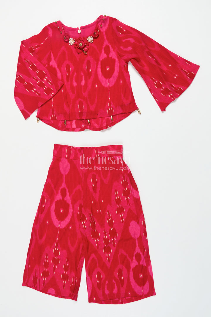 Toddler Girl Sharara Set In Pink Georgette for Festive Celebrations