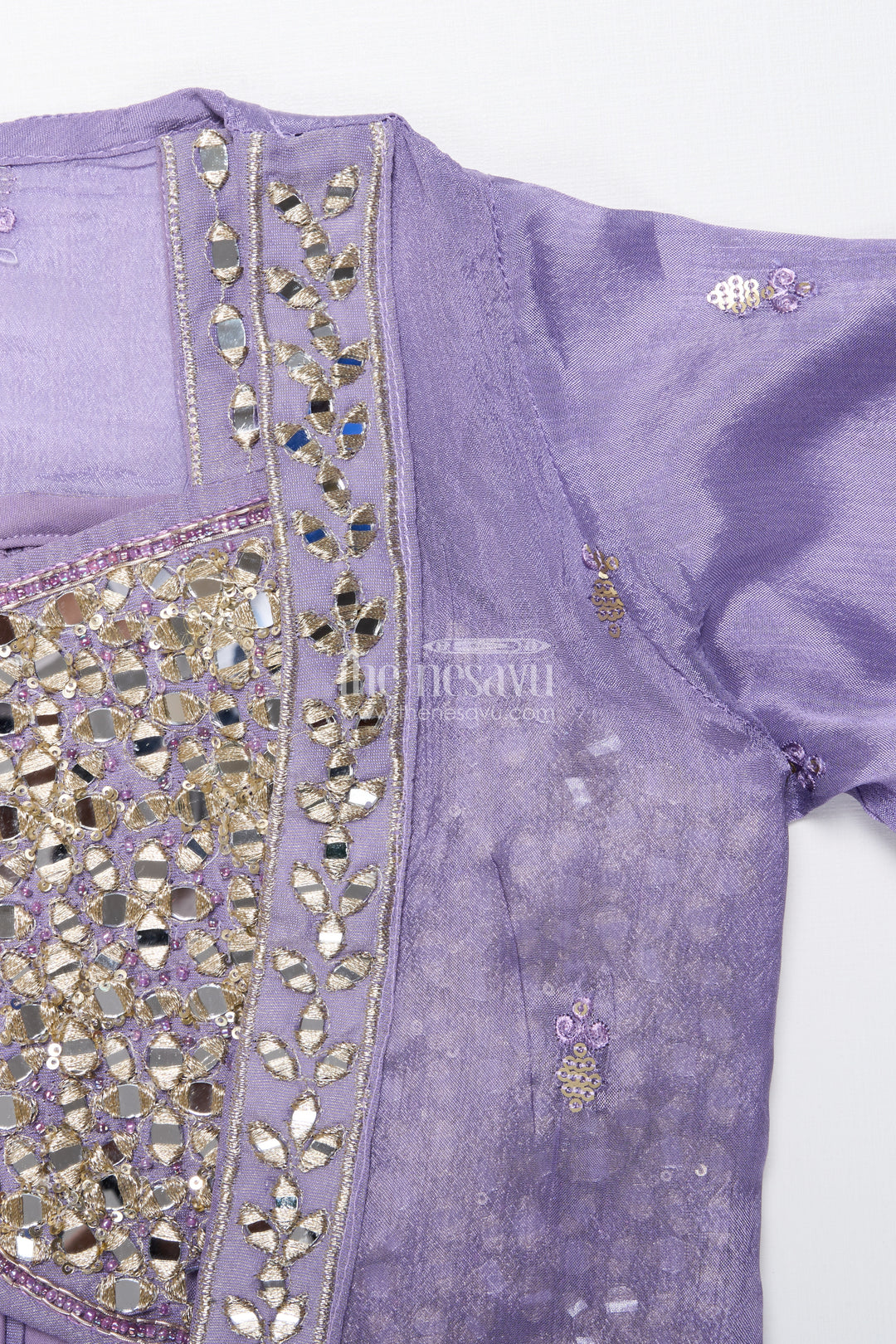 Mirror Embroidered Sharara Set for Girls In Viscose Georgette Ethnic Glam for Weddings