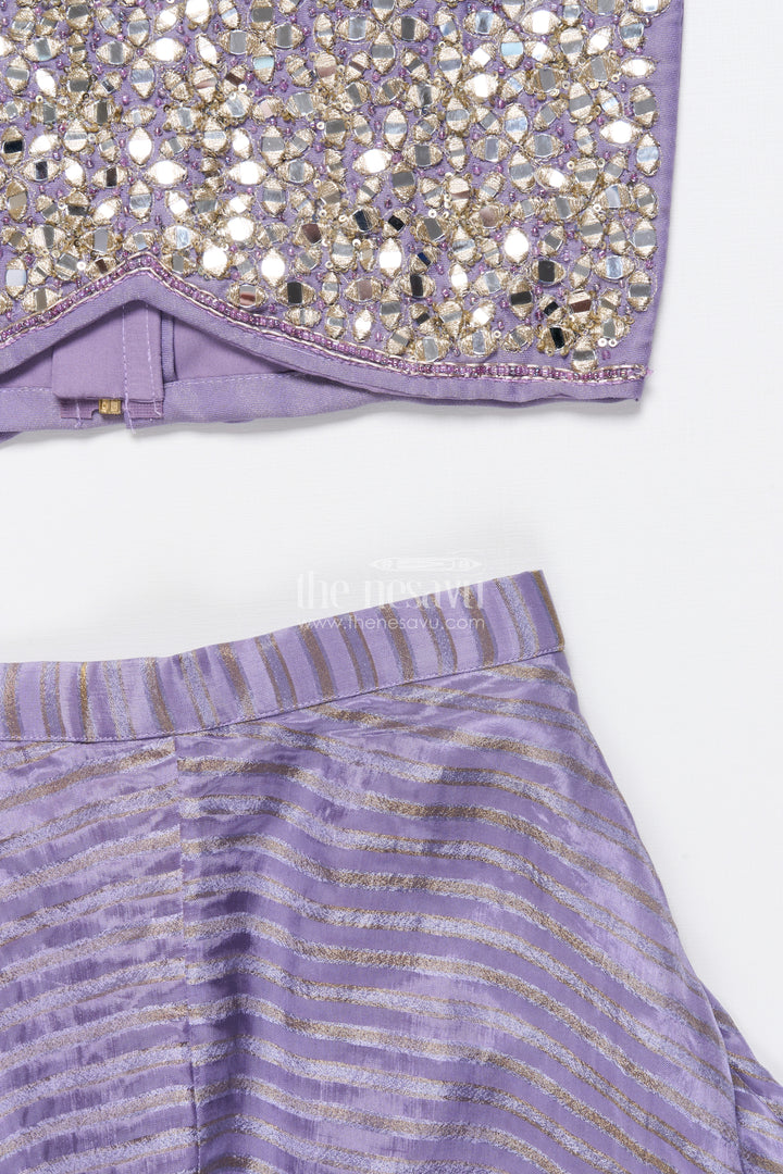 Mirror Embroidered Sharara Set for Girls In Viscose Georgette Ethnic Glam for Weddings