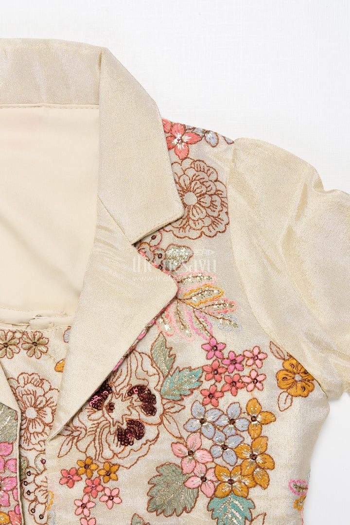 Girls Designer Sharara Set with Embroidered Jacket Elegant Layered Ethnic Wear