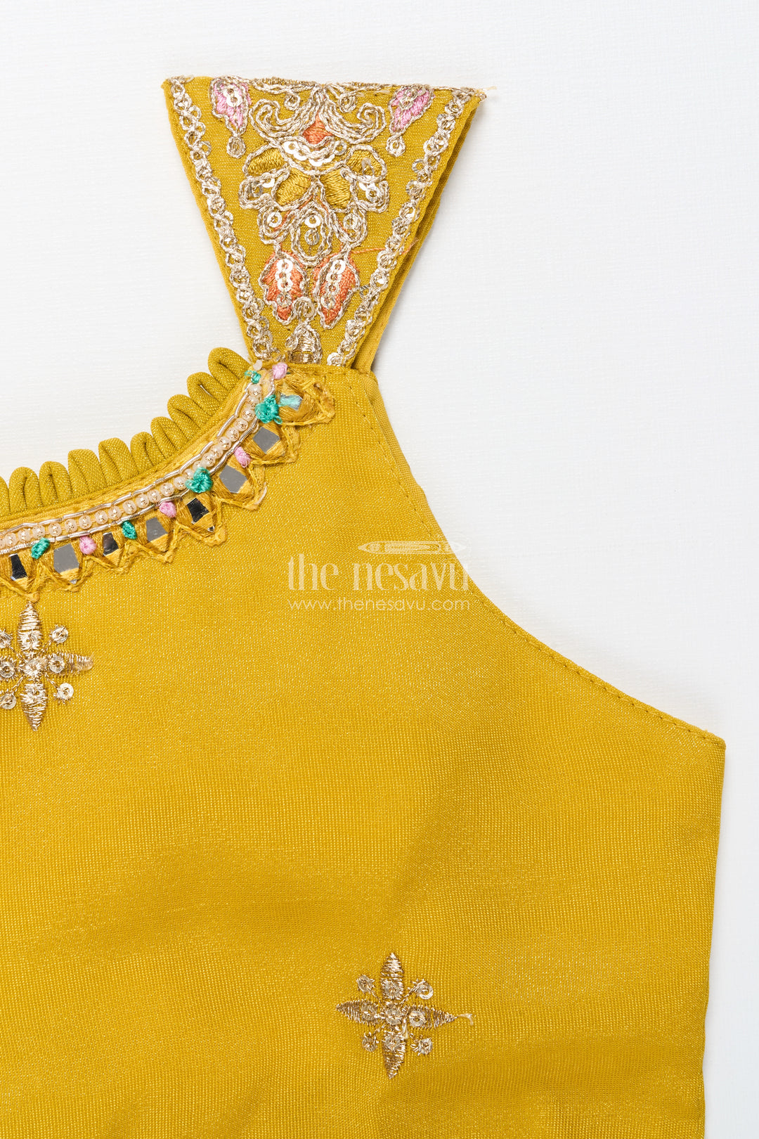 Embroidered Sleeveless Sharara Set for Girls Festive Ethnic Outfit In Tissue Silk