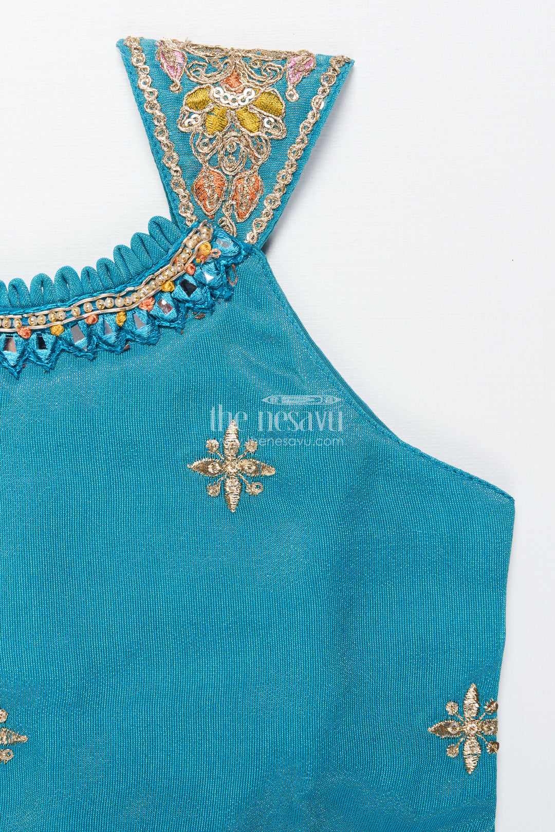Girls Ethnic Sharara Set with Embroidered Top Lightweight Festive Wear In Tissue Silk