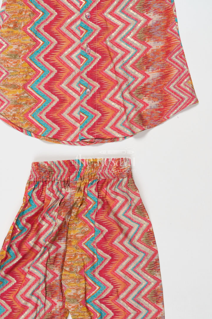 Baby Girl Printed Modal Silk Co-ord Set for Festive Functions