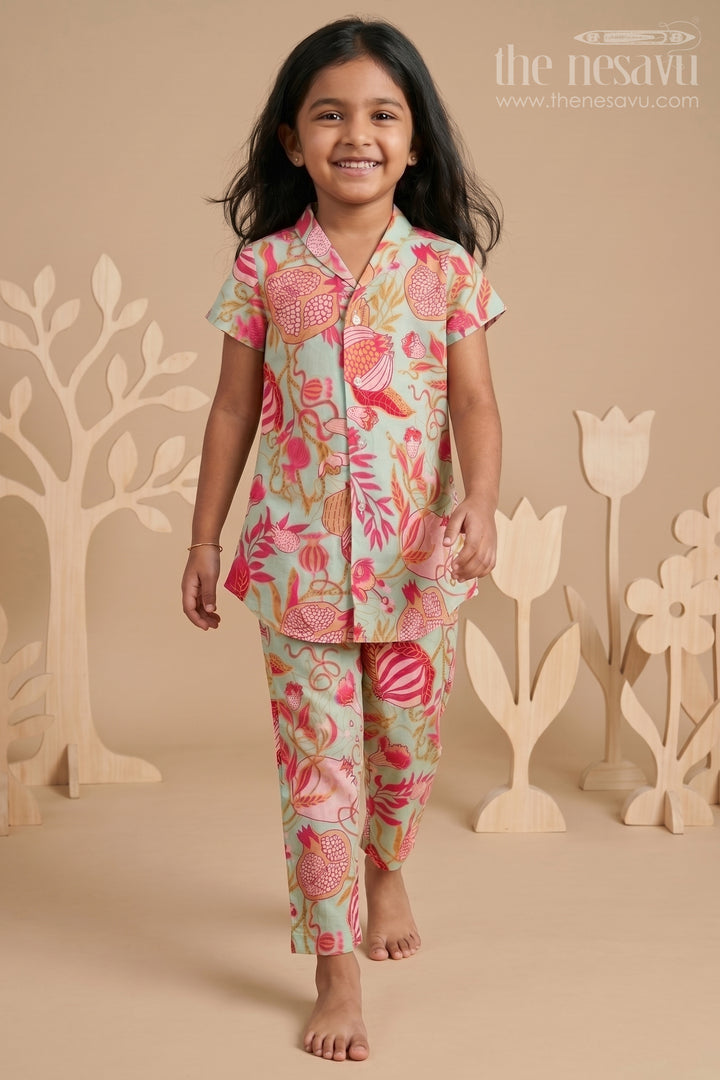 Toddler Girl Crepe Co-ord Set with Digital Print for Cultural Wear