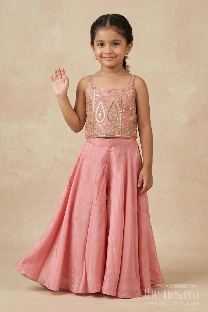 Girls Sharara Set with Embroidered Jacket for Weddings and Special Occasions