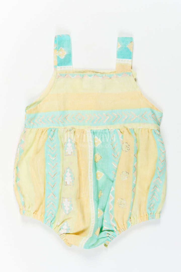 Baby Cotton Rompers in Soft Fabric with Bird Appliqué and Adjustable Straps for Comfort