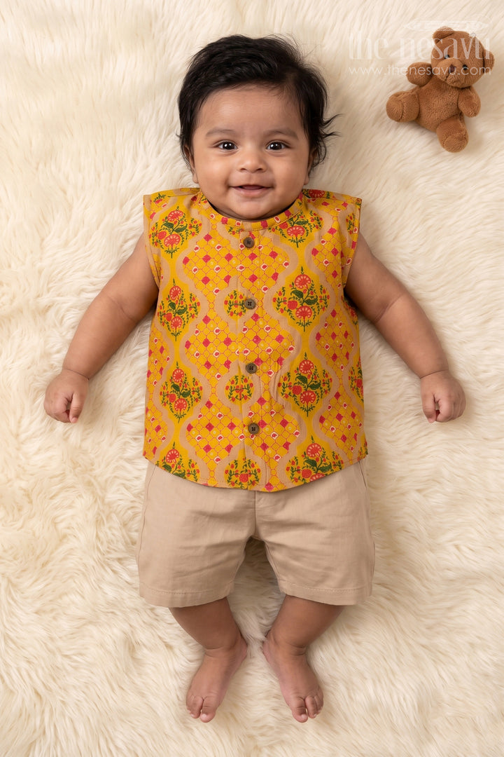 Floral Block Print Baby Jabla for Everyday Comfort and Ethnic Charm
