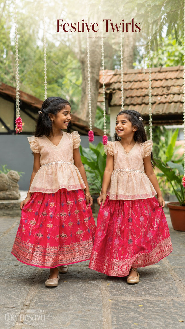 Girls Pattu Pavadai for Temple Visits and Festive Dressing