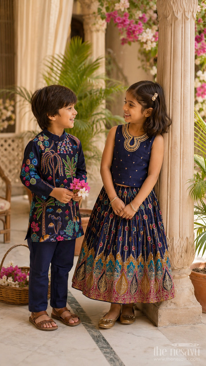 Boys Festive Jacket Kurta Set for Weddings and Photo Sessions