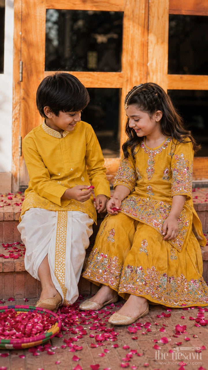 Toddler Boys Traditional Dothi Outfit for Festive Celebrations