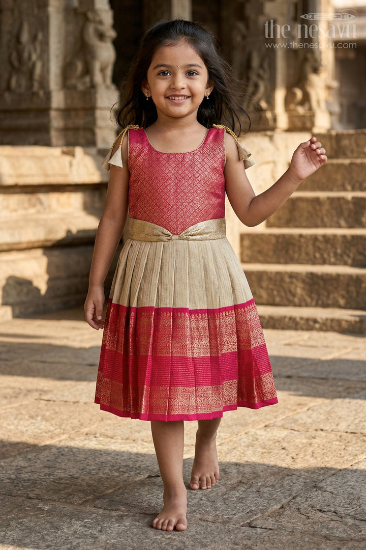 Girls Kanchi Silk Frock for Weddings and Festive Functions