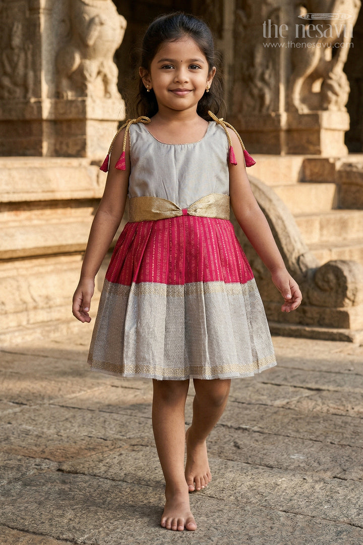 Girls Kanchi Silk Frock for Weddings and Temple Ceremonies