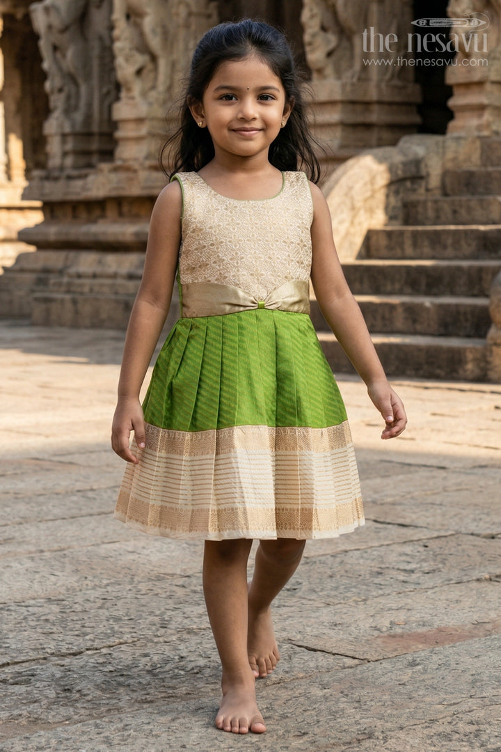 Girls Temple Wear Silk Frock for Traditional Occasions