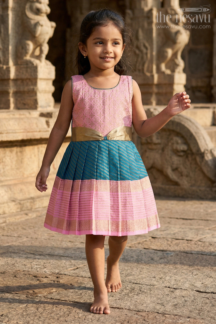 Girls Bridesmaid Silk Frock for Wedding Celebrations