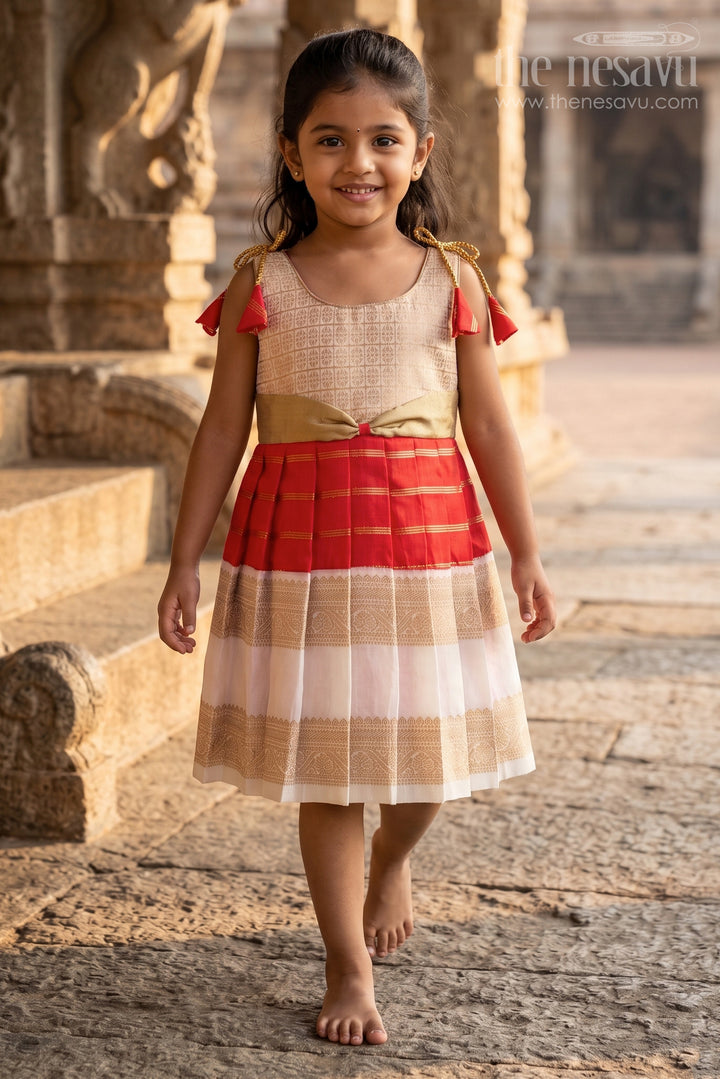 Girls Kanchi Silk Frock for Weddings and Festive Ceremonies