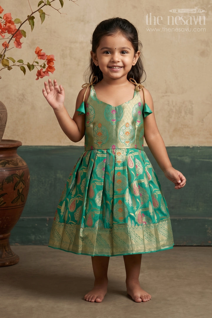 Baby Girl Kanchi Silk Frock for Weddings and Festive Occasions