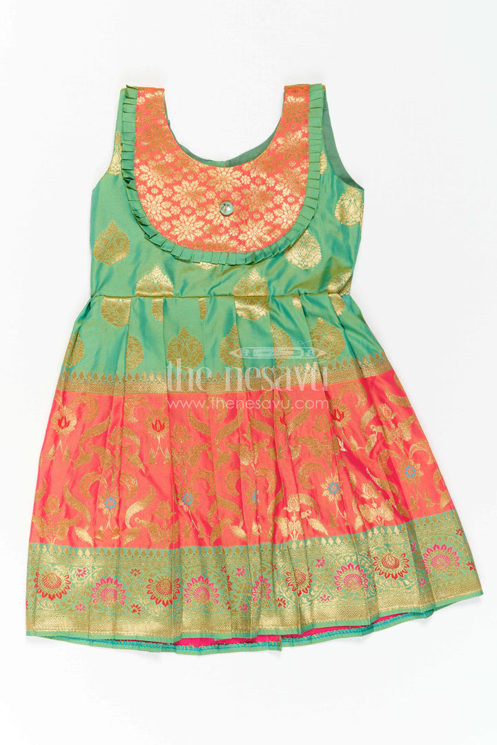 Girls Kanchi Silk Frock for Festive Photos and Traditional Celebrations
