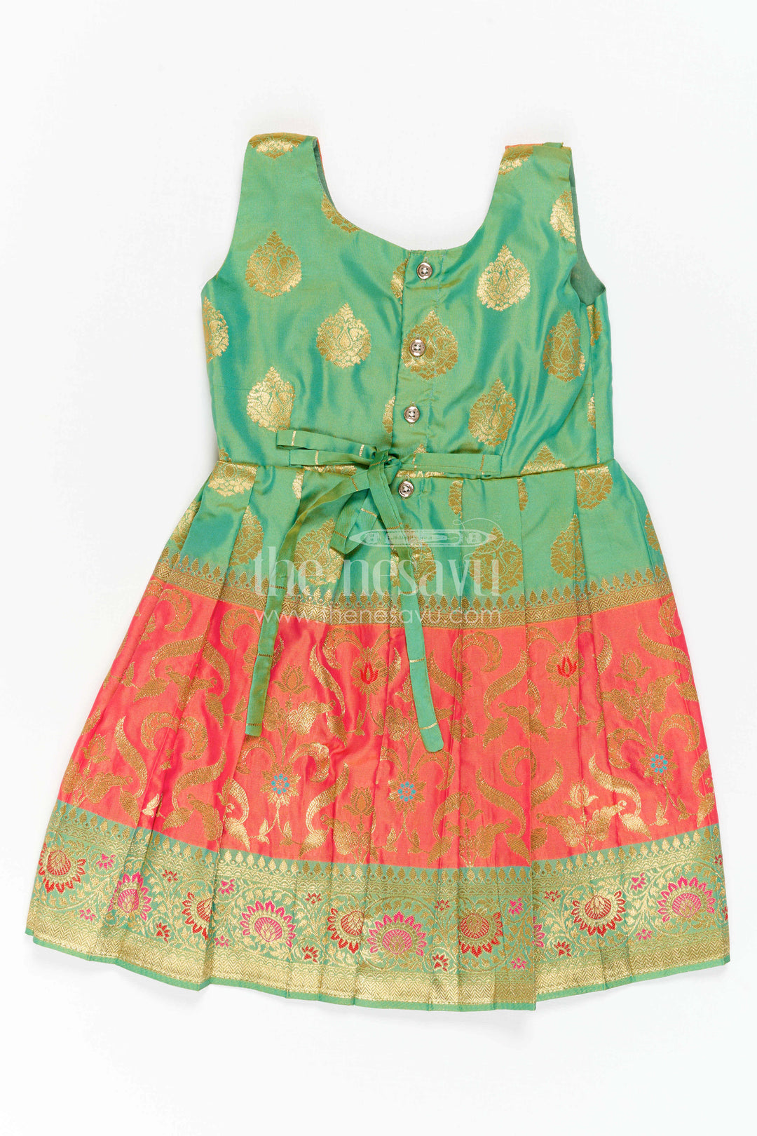Girls Kanchi Silk Frock for Festive Photos and Traditional Celebrations