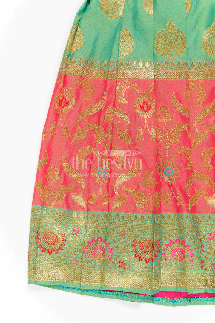 Girls Kanchi Silk Frock for Festive Photos and Traditional Celebrations