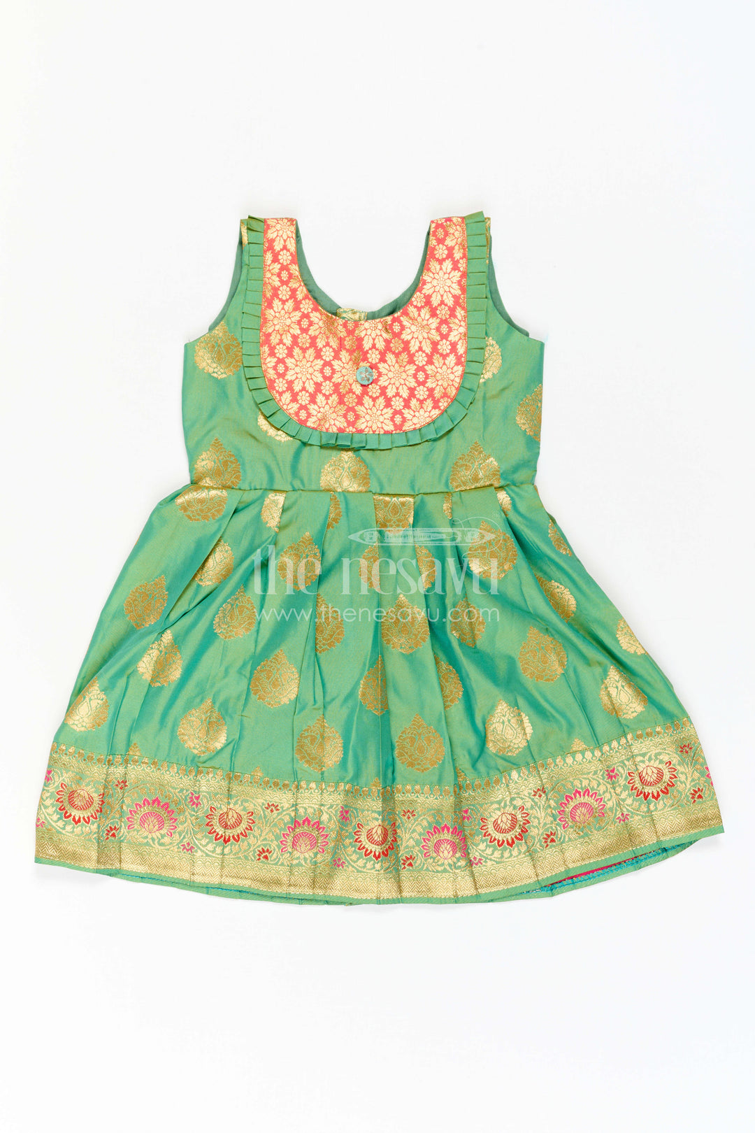 Girls Kanchi Silk Frock for Festive Photos and Traditional Celebrations