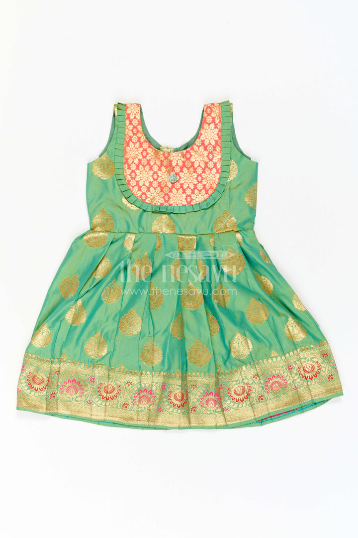 Girls Kanchi Silk Frock for Festive Photos and Traditional Celebrations