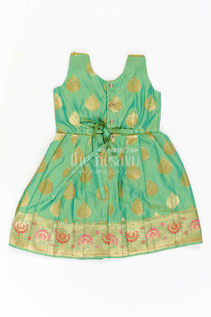 Girls Kanchi Silk Frock for Festive Photos and Traditional Celebrations