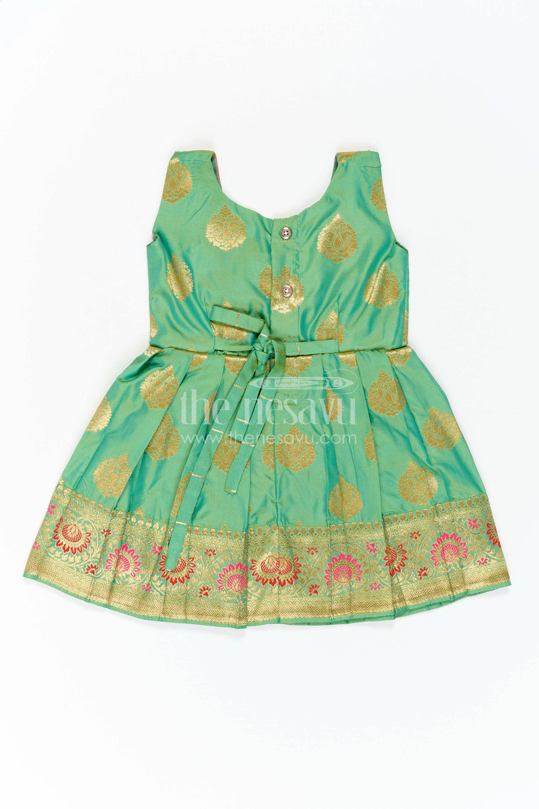 Girls Kanchi Silk Frock for Festive Photos and Traditional Celebrations