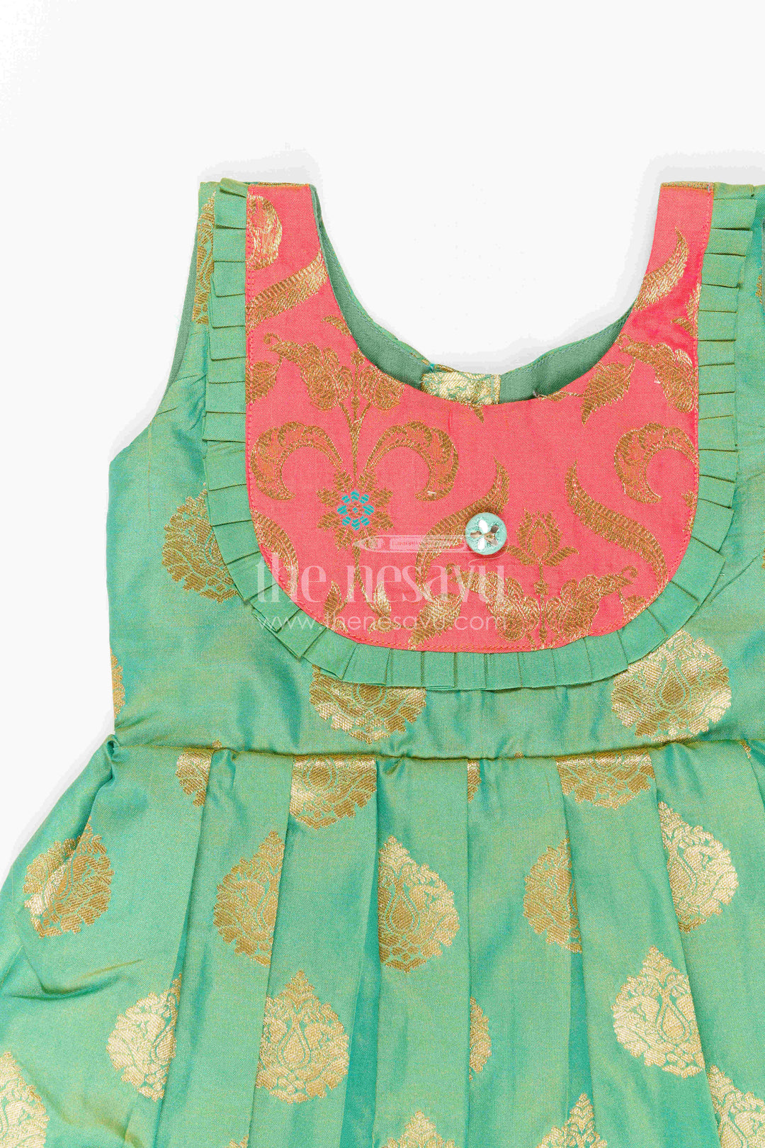 Girls Kanchi Silk Frock for Festive Photos and Traditional Celebrations