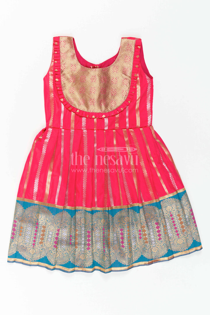 Baby Girl Kanchi Silk Frock for Festive Functions and Weddings