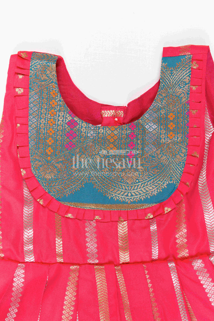 Baby Girl Kanchi Silk Frock for Festive Functions and Weddings