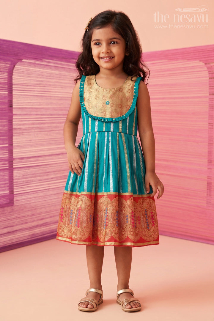 Girls Kanchi Silk Frock for Temple Festivals and Family Celebrations