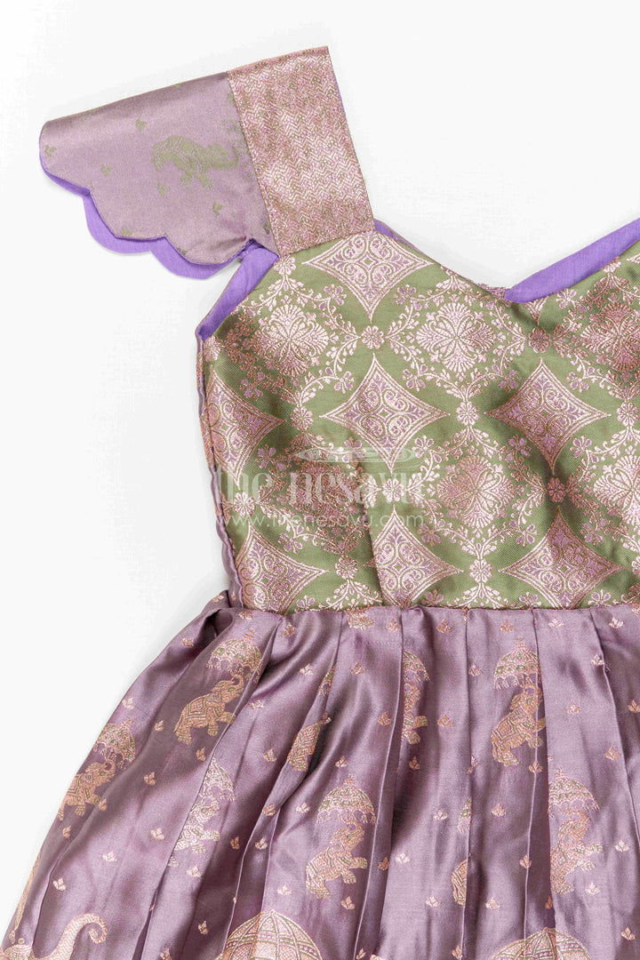 Girls Kanchi Silk Frock for Wedding Ceremonies and Festive Portraits
