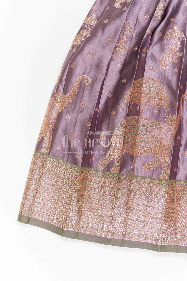 Girls Kanchi Silk Frock for Wedding Ceremonies and Festive Portraits