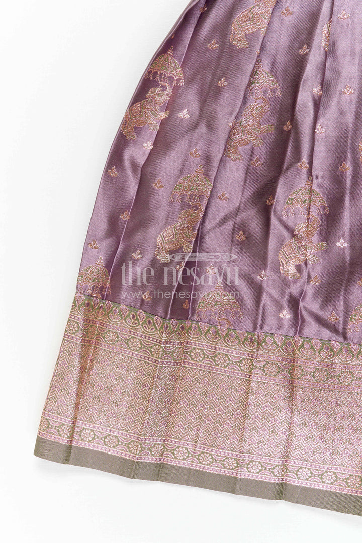 Girls Kanchi Silk Frock for Wedding Ceremonies and Festive Portraits