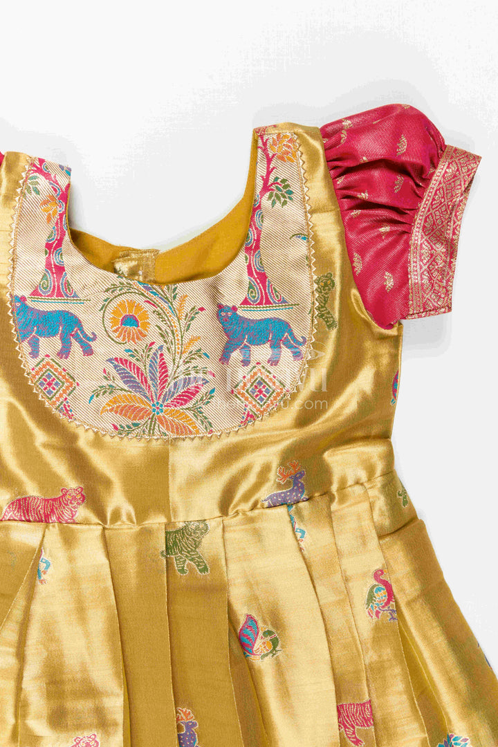 Baby Girl Kanchi Silk Frock for Festive Celebrations and Weddings